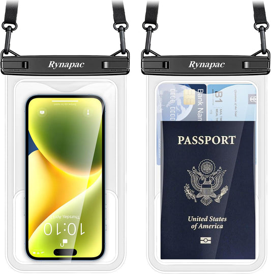 Waterproof Phone Pouch - 8.5in Waterproof Phone Case with Lanyard, IPX8 Cell Phone Dry Bag Beach Essentials for iPhone 16 15 14 13 12 Pro Max, Galaxy S24 S23 S22 S21 Series, 2 Pack