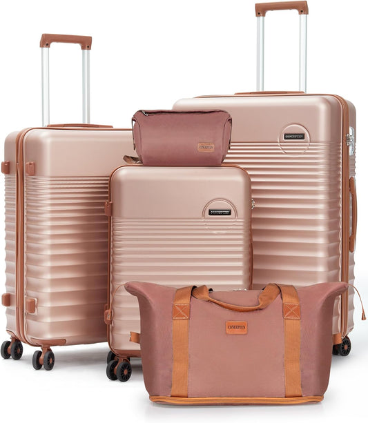 Luggage Sets 5 Piece, Suitcases with Wheels, Hardshell Suitcase Set, ABS Carry on Luggage Set with TSA Lock, Travel Luggage
