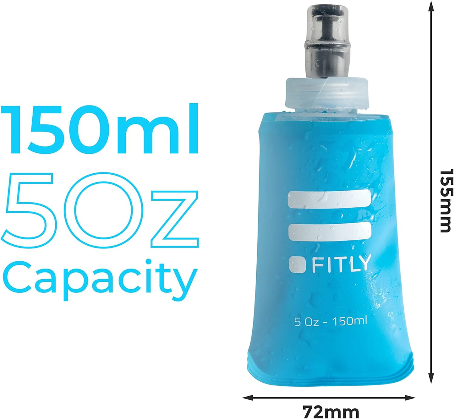 Soft Flask - Shrink As You Drink Soft Water Bottle for Hydration Pack - Folding Water Bottle Ideal for Running, Hiking, Cycling, Climbing & Rigorous Activity