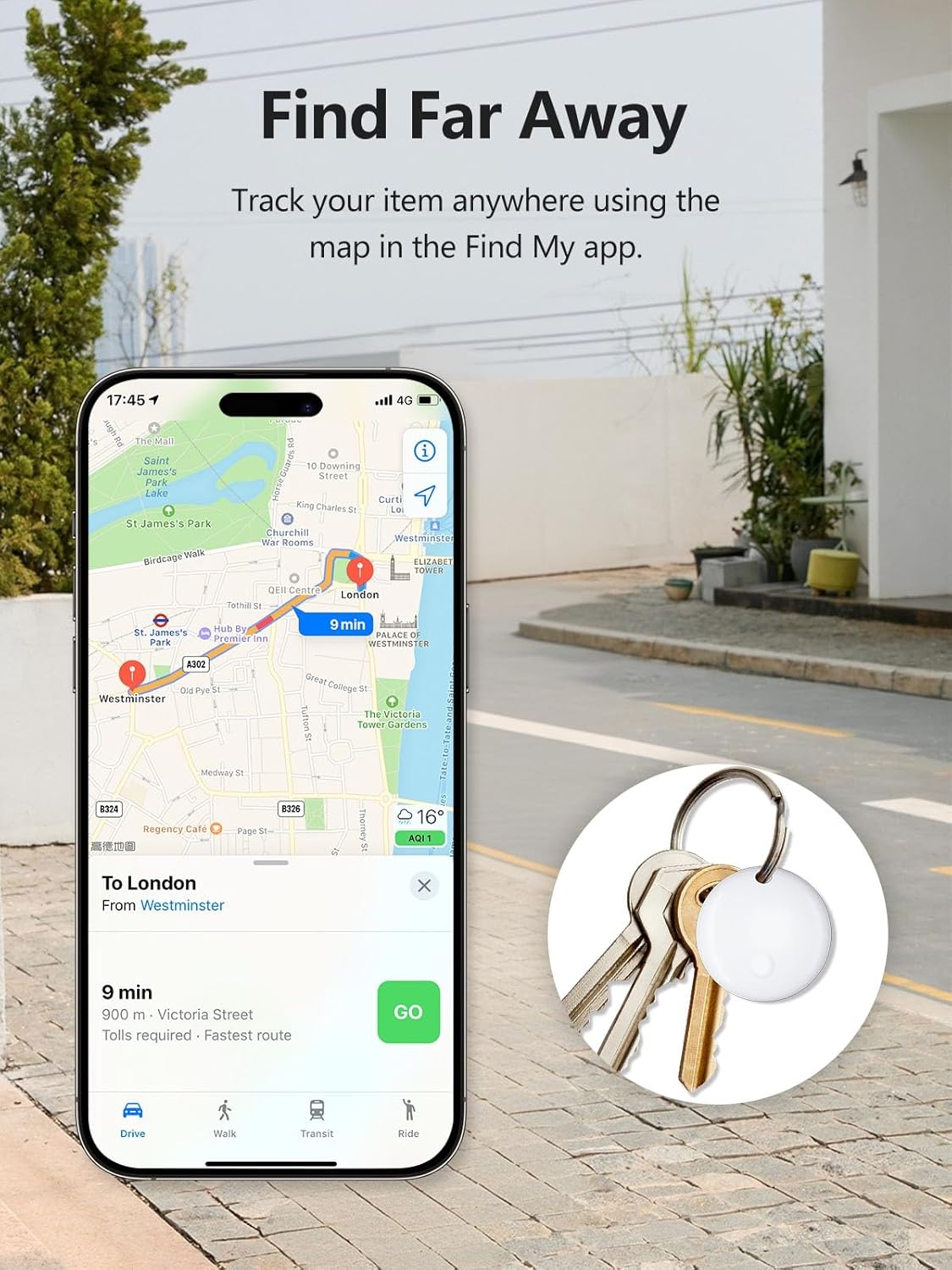 Tracker Tags, Item Finder Work with Apple Find My (iOS Only), Tracking Device Locator Smart Tag for Luggage, Keys, Wallet, Bike, Pets, Bags (White, 2 Pack)