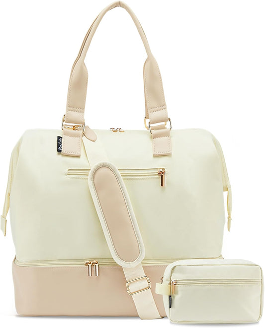 Weekender Bags for Women, Large Travel Duffel Bag with Shoes Compartment, Carry On Overnight Tote Bags with Toiletry Bag