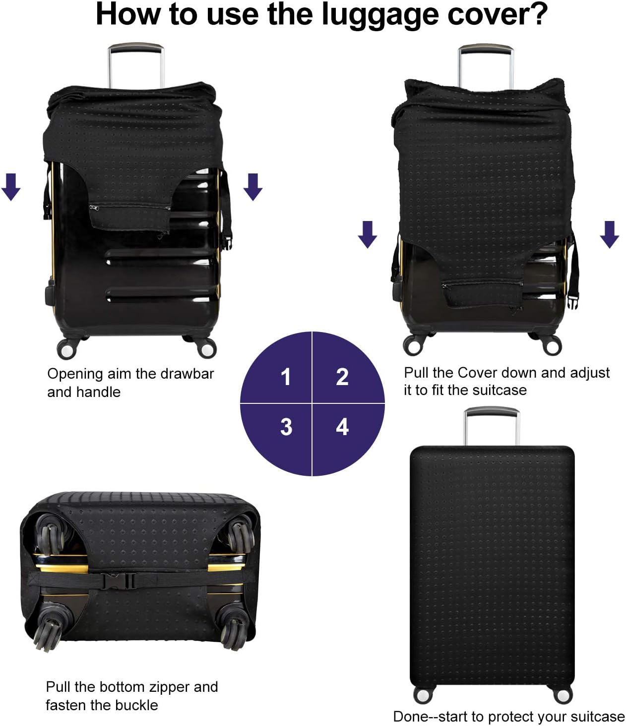 7-Mi Travel Trolley Case Cover Protector Suitcase Cover 29"-30" trolley case luggage storage covers Size XL