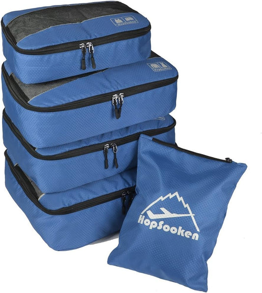 5 Set Packing Cubes for Travel Large Suitcase Luggage Organizer Bags Travel Accessories Vacation 4 Cubes 1 Laundry Pouch Bag