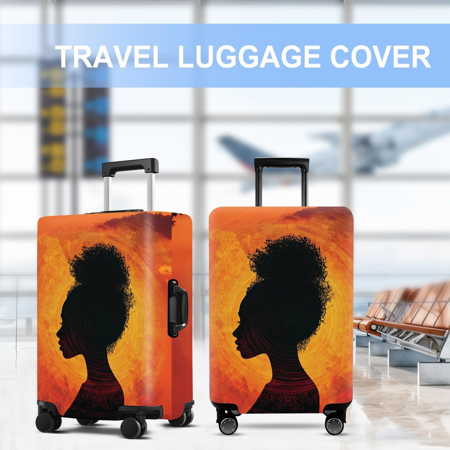 Luggage Cover Washable Suitcase Protector Anti-scratch Suitcase cover Fits 20-34 Inch Luggage (Girl-3, L(28-30inch suitcase))