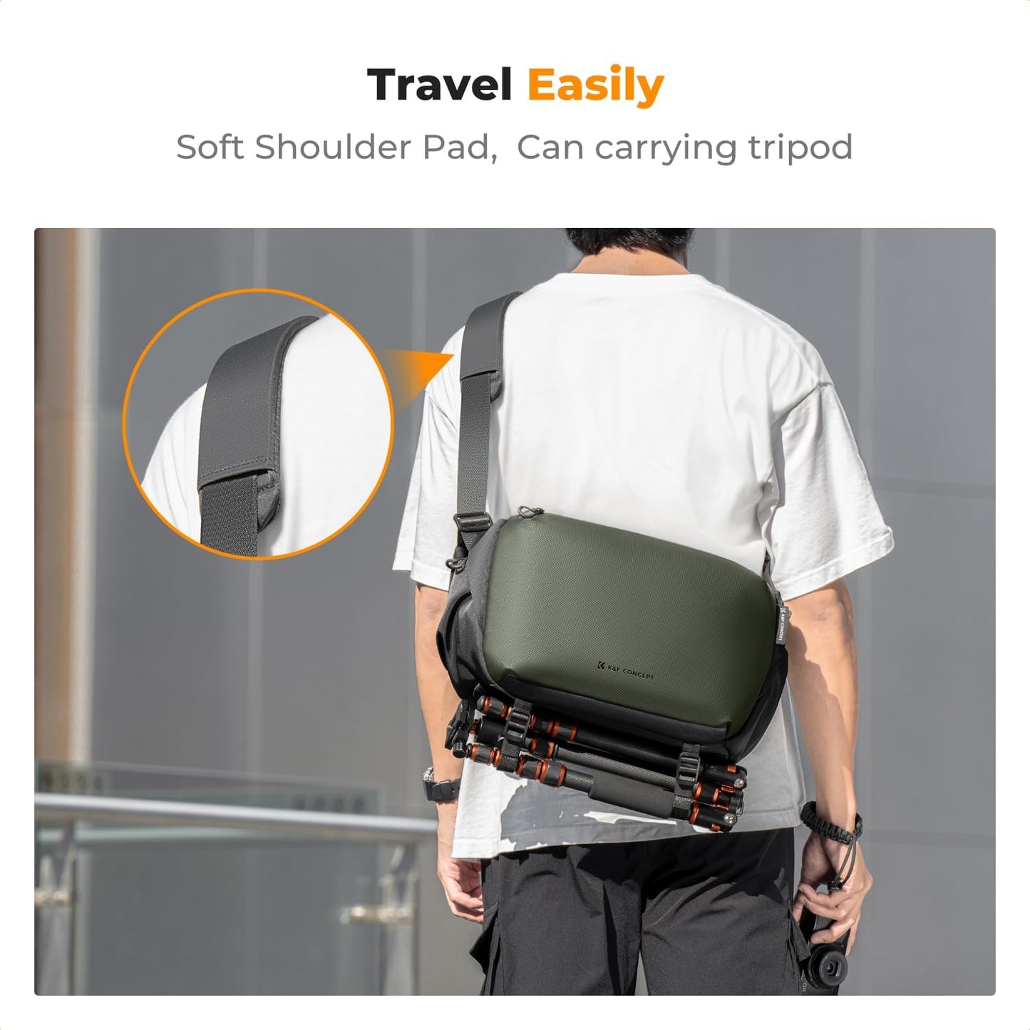 K&F Concept 2 in 1 Sling Bag Everyday Shoulder Bag & Multifunction Photography Crossbody Camera DSLR Backpack Portable Bag