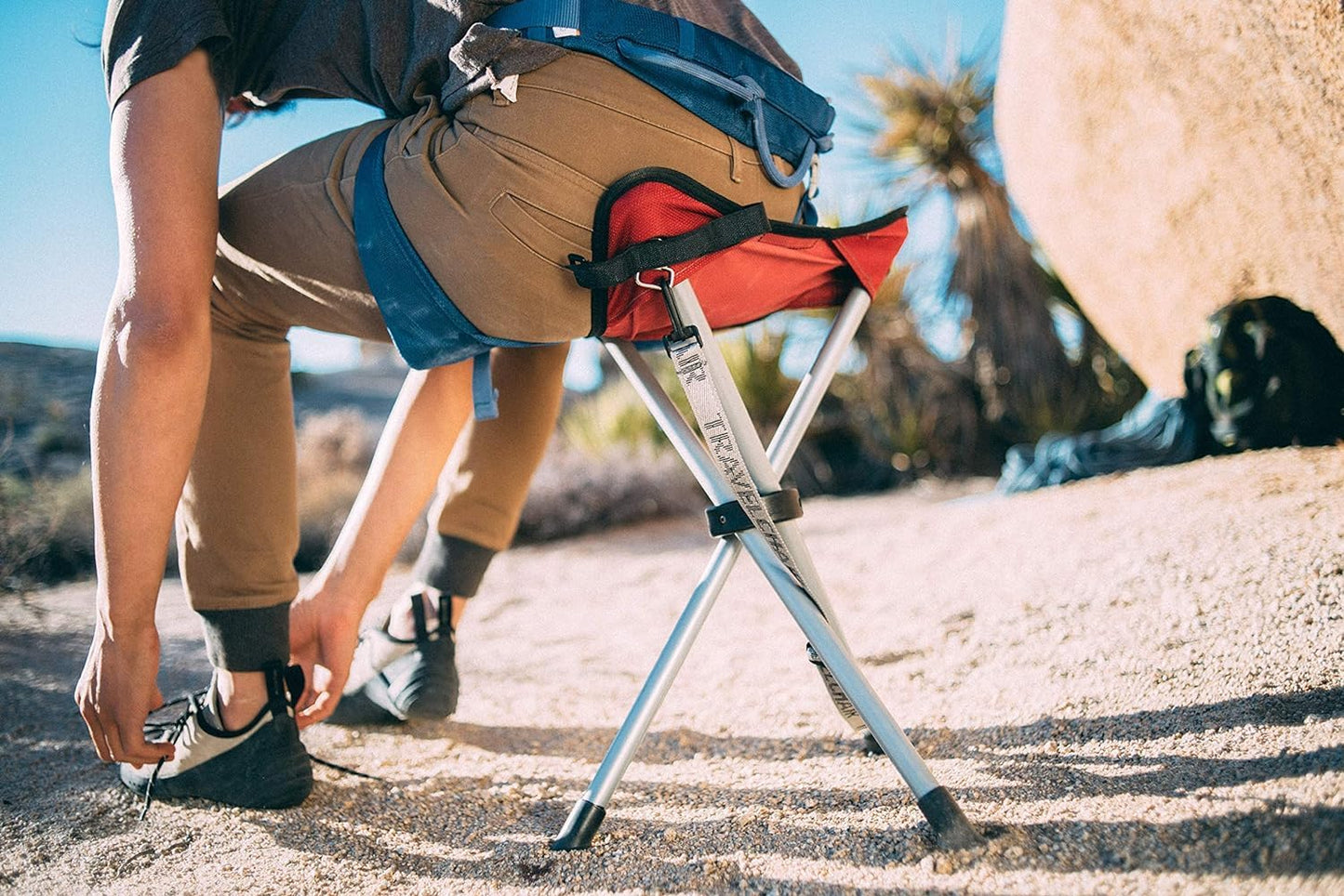 Travel Chair Slacker Tripod Chair for Camping, Set of 2, Adjustable Carry Strap for Easy Transport | Oversized Duck Feet for Improved Stability | Perfect for Outdoor Adventures (Black)