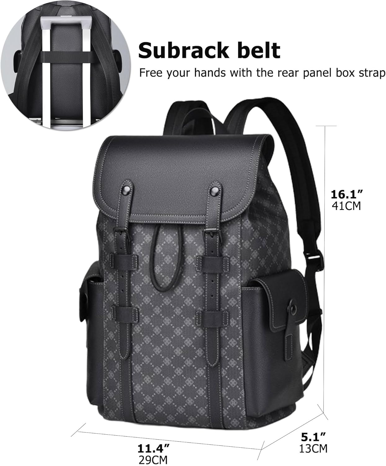 KingTo Laptop Backpack for Men Luxury Anti-Theft Travel Backpack Casual Business Waterproofing Computer Bag (black-1)