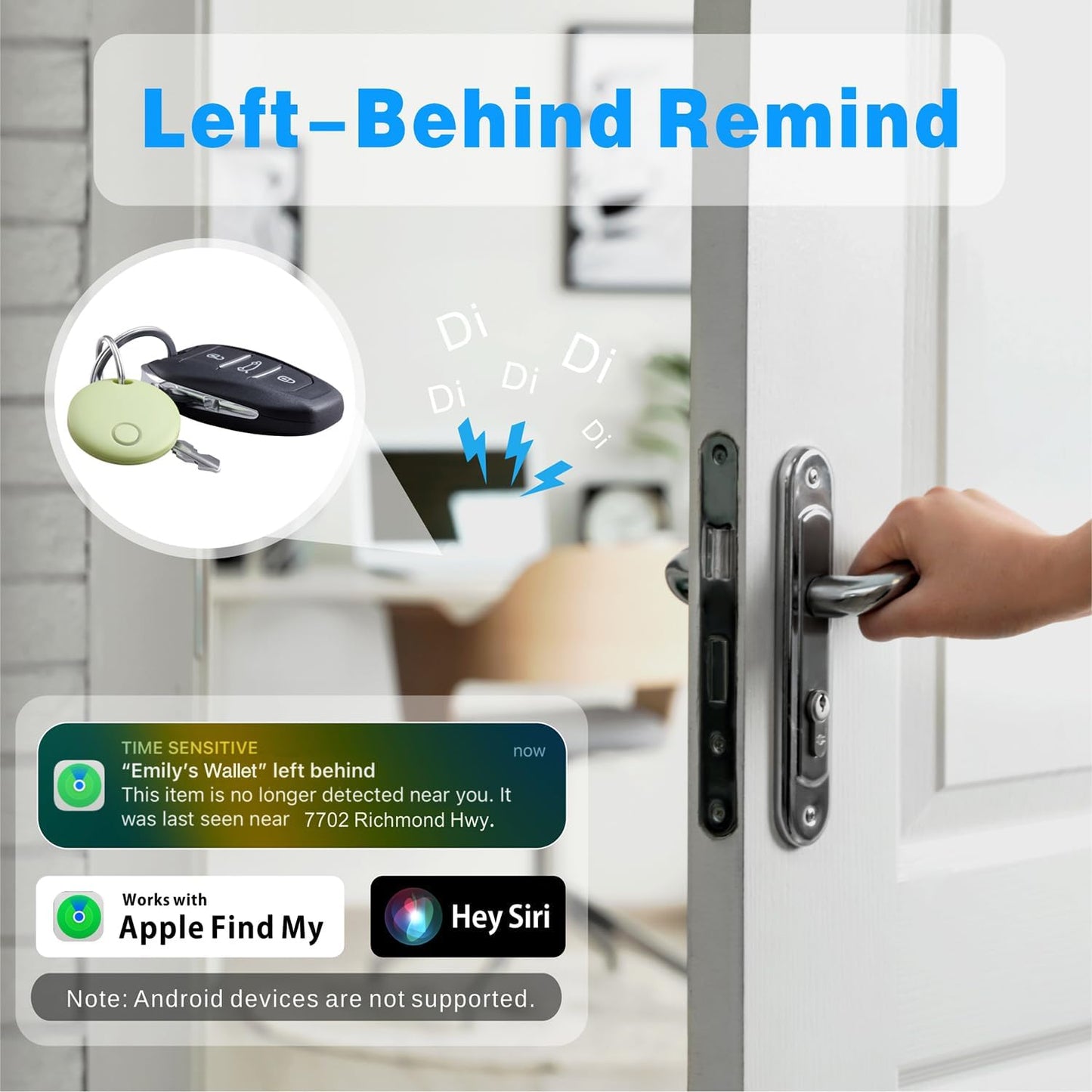 Air Tracker 2 Pack, Smart Bluetooth Tracker Works with Apple Find My (iOS Only), Item Finder Trakcer Tag Locator for Keys, Luggage, Backpack, IP67 Waterproof