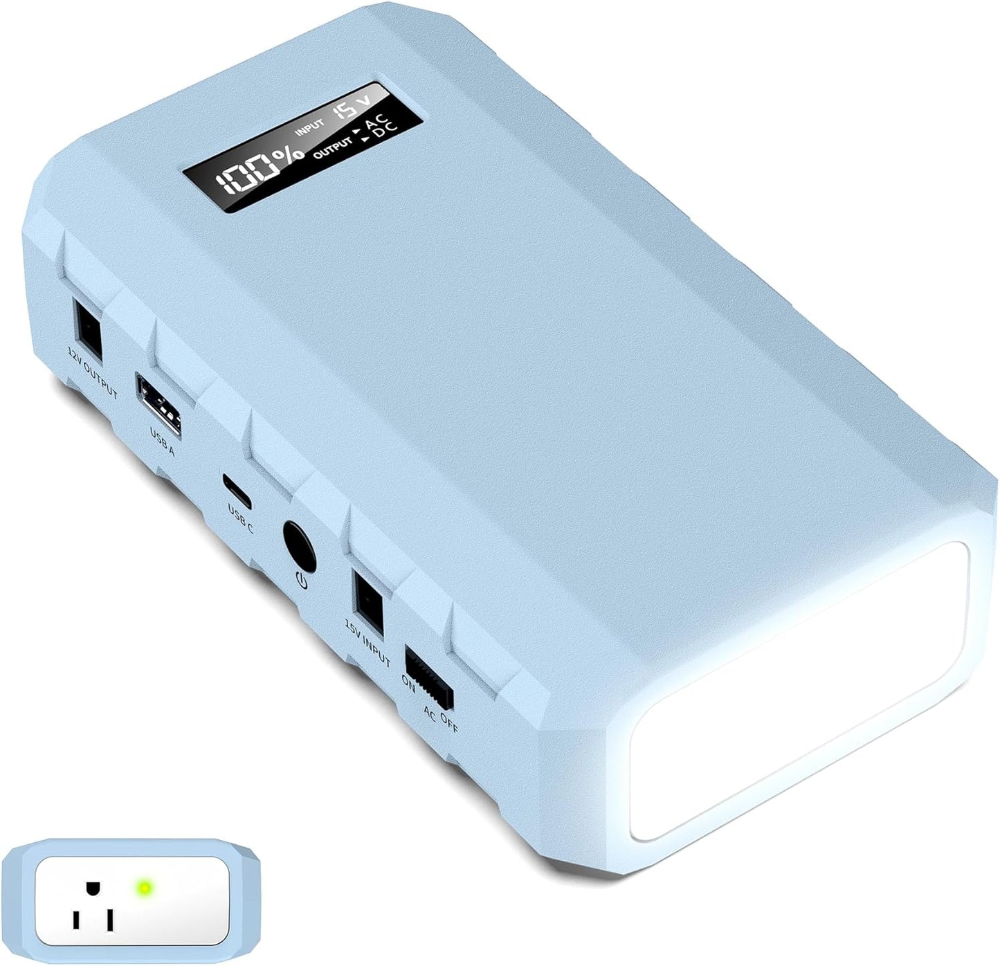 SinKeu 24000mAh Portable Charger Power Bank, 88Wh Portable Power Bank with AC Outlet, QC 3.0 USB/USB-C, DC Output, Led Flashlight, Portable Battery Charger for Home Camping Travel Power Backup