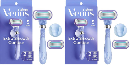 Gillette Venus Deluxe Smooth Swirl Women's Razor Handle + 2 Blade Refills (Pack of 2)