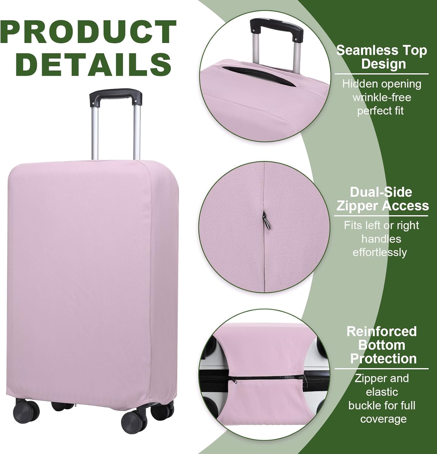 PATIKIL Luggage Cover, Suitcases Covers Elastic Carry on Cover Protector Washable Scratch-Resistant Fits 19-21 Inch Luggage for Travel Business Trips, Lavender Purple