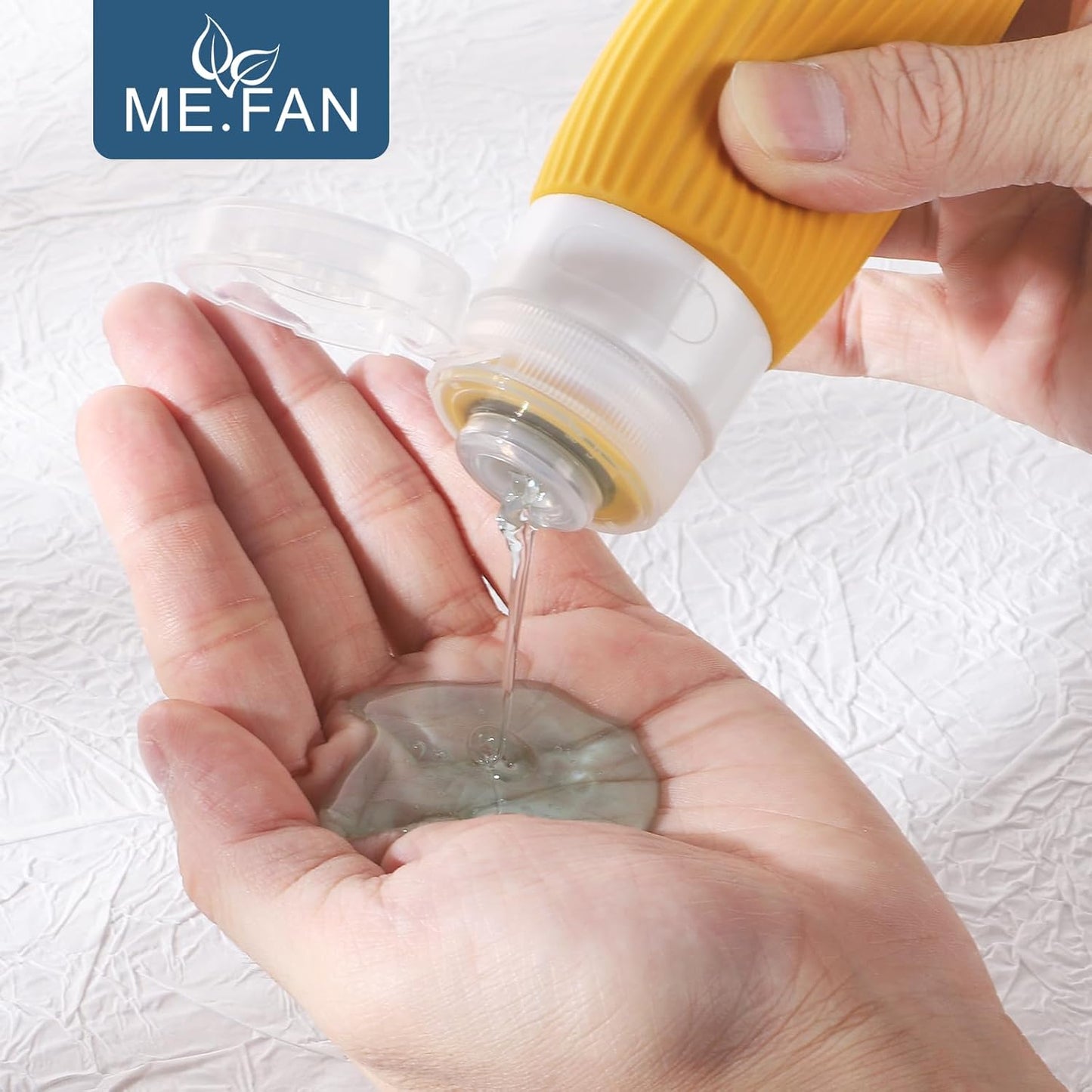 ME.FAN Travel Bottles for Toiletries, TSA Approved 3oz Silicone Journey Size Containers, Portable Split Bottle for Conditioner, Shampoo, Lotion- 4 Pack Morandi