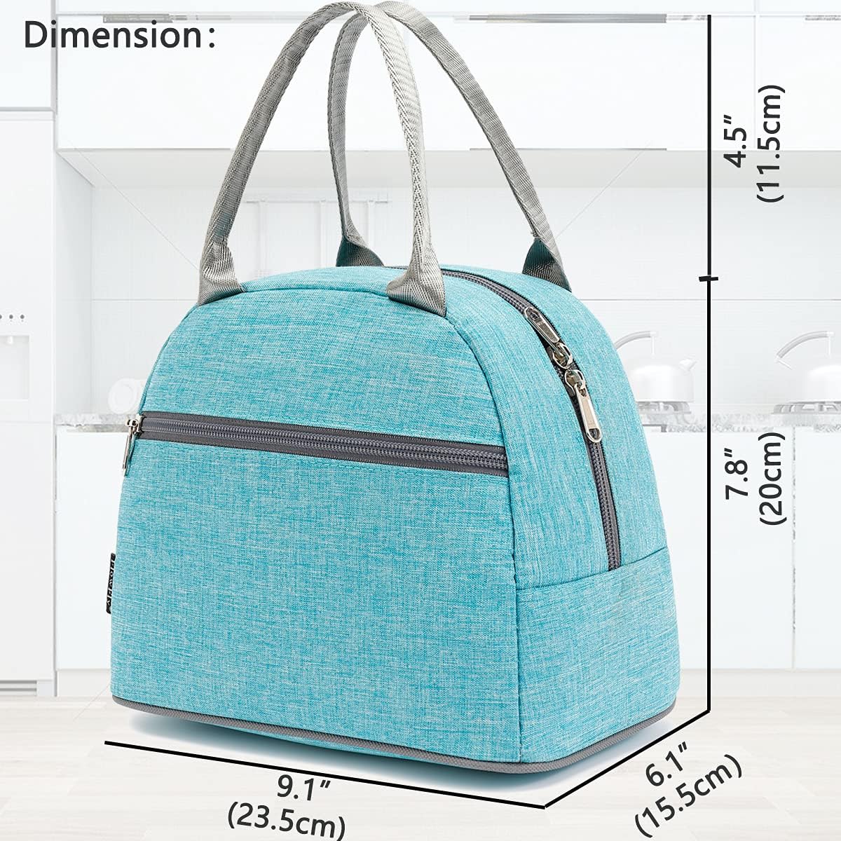 FlowFly Insulated Lunch Cooler Bag - Tote Bag Organizer for Women/Men, Sea Blue