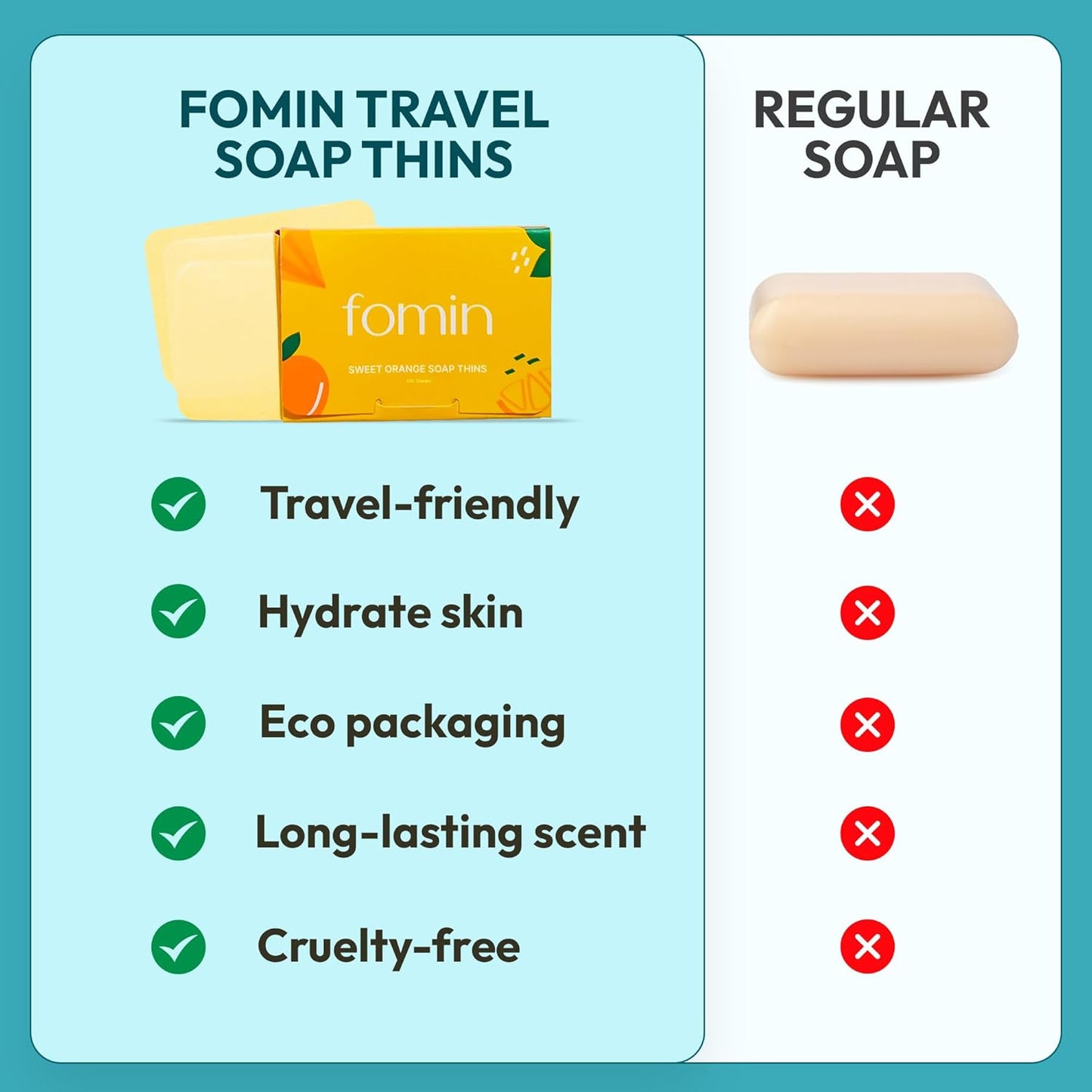 FOMIN - Antibacterial Paper Soap Sheets for Hand Washing - (300 Sheets) Tea Tree Portable Travel Soap Sheets, Dissolvable Camping Mini Soap, Portable Hand Soap sheet