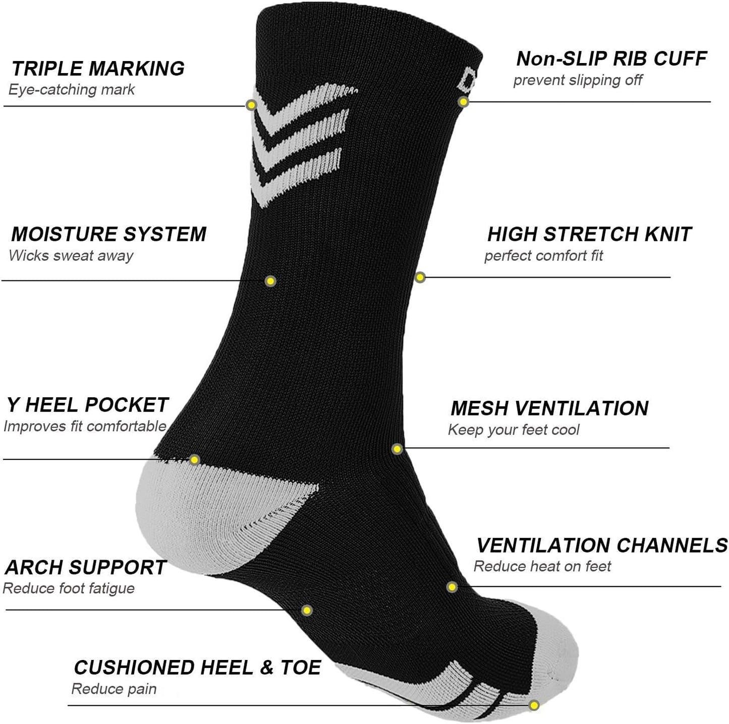 DOVAVA Dri-tech Compression Crew Socks (4/6 Pairs), Comfort Boost Circulation