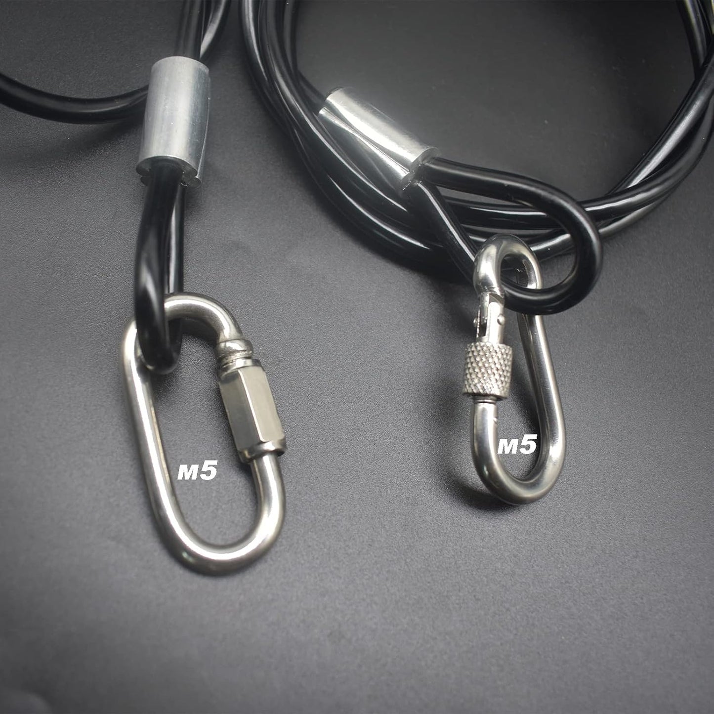 4FT 4mm Stainless Steel Outdoor Travel Security Cable Lock,Braided Steel Coated Safety Cable Luggage Lock,Safety Cable Wire Rope Double Loop Lightweight
