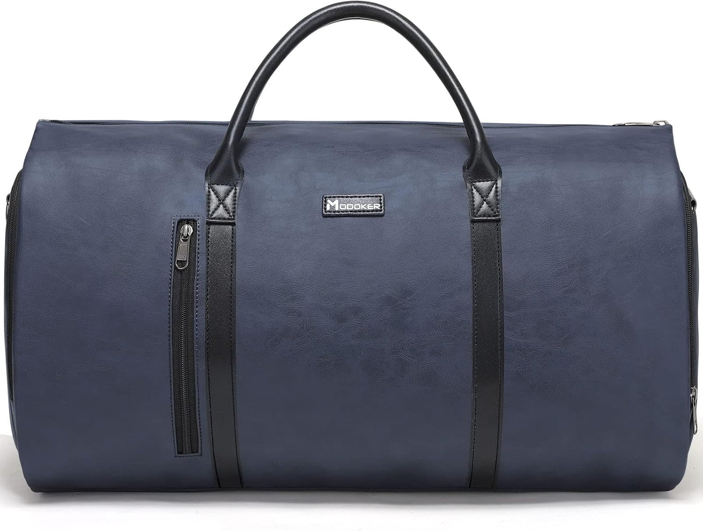 Modoker Convertible Leather Garment Bag, Carry on Garment Bags for Travel, Garment Duffel Bag, Gifts for Men Women Business Waterproof Suitcase Suit Travel Bags, Blue