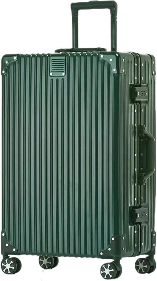 HotWay 26 Inch Checked in Luggage with Aluminum Frame,PC Hard Shell Suitcase with Spinner Wheels and TSA Lock, Large Suitcase for Business Travel, Green