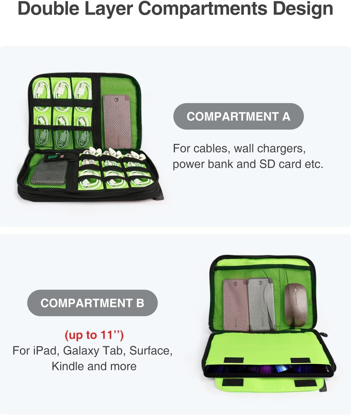 Luxtude Cord Organizer Travel, Cable Organizer Bag, Portable Electronics Organizer, Travel Essentials for Cord Storage/Charger Storage/Cable Storage
