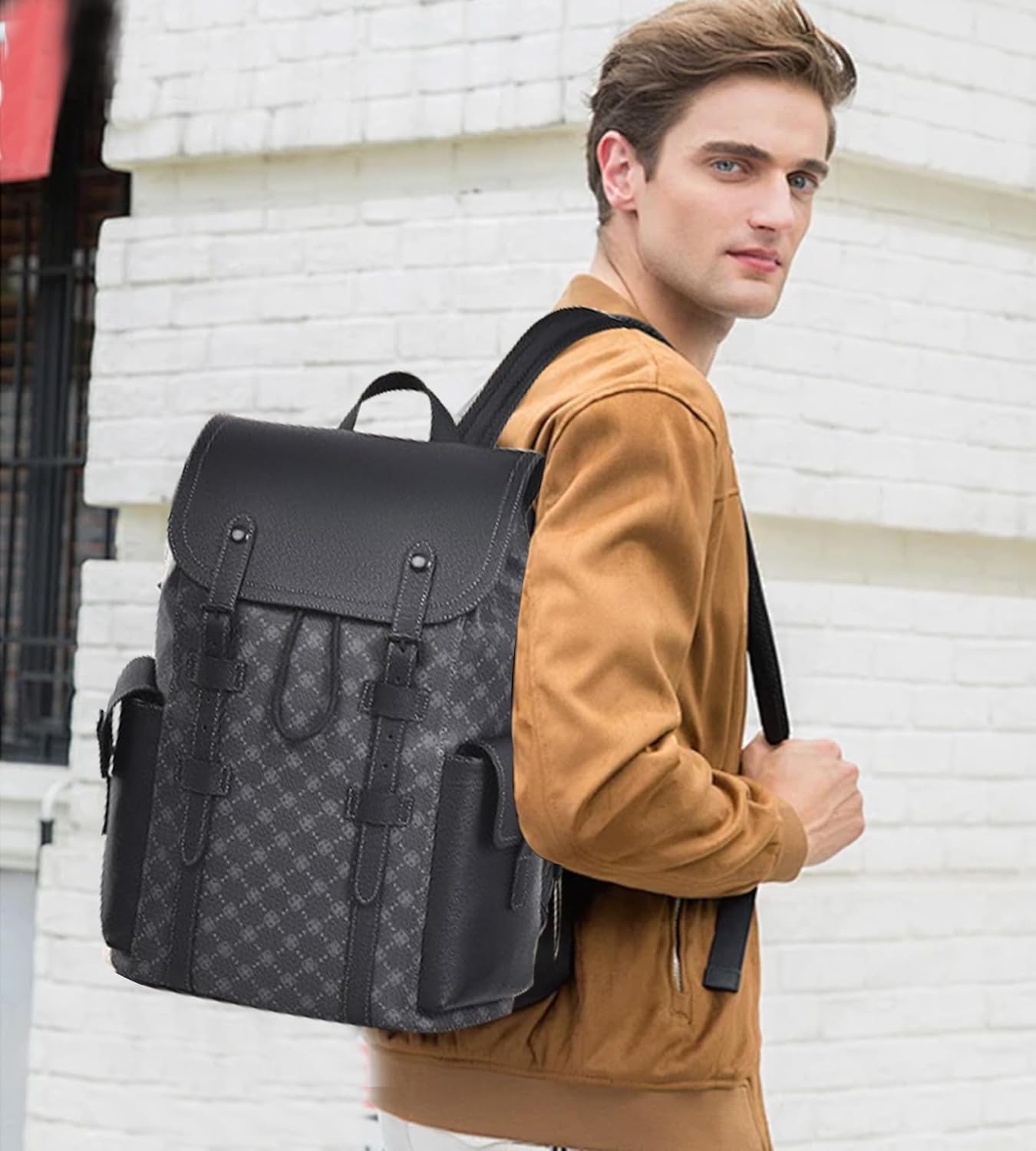 KingTo Laptop Backpack for Men Luxury Anti-Theft Travel Backpack Casual Business Waterproofing Computer Bag (black-1)