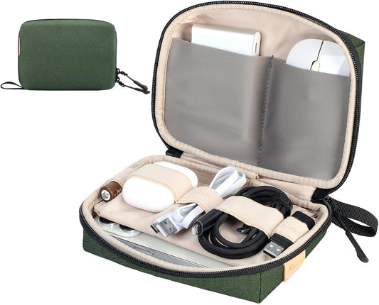 SIMTOP Electronics Organizer Cord Organizer Travel Case, Small Tech Bag for Cords, Chargers, Power Bank, Earbuds – Portable Cable Pouch for Office, Business Trip, Commute – Water & Scratch-Resistant