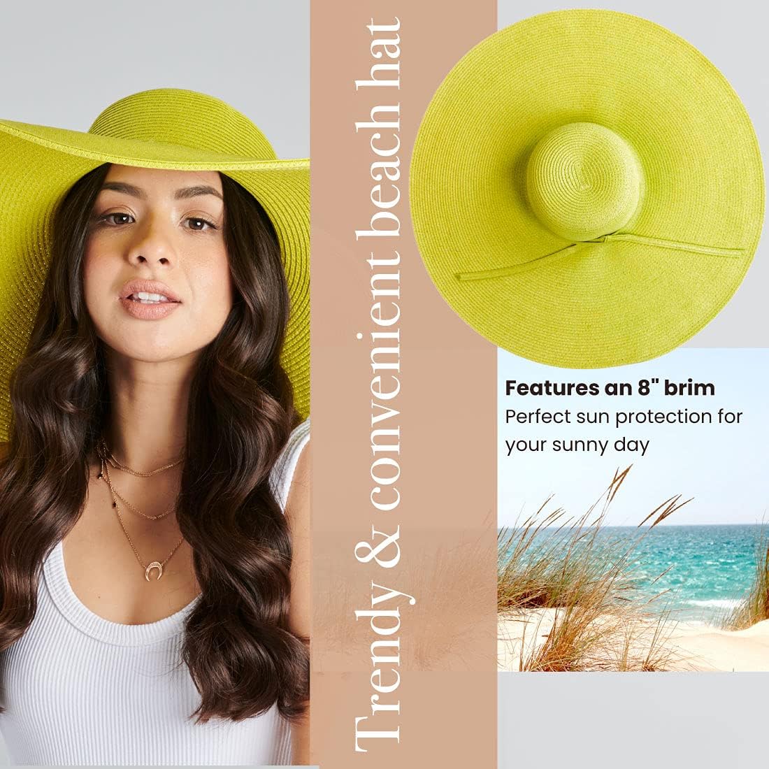 San Diego Hat Company Women's Ultrabraid X-Large Brim Hat, Adjustable Sun Hat with UPF 50+