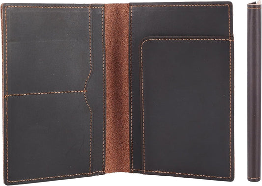 STAR VISTA Albatross Leather Travel Passport Holder, Minimalist Design, Full Grain Leather Case for Women and Men - Slim Passport Wallet, Bifold, RFID Blocking, Dark Chocolate