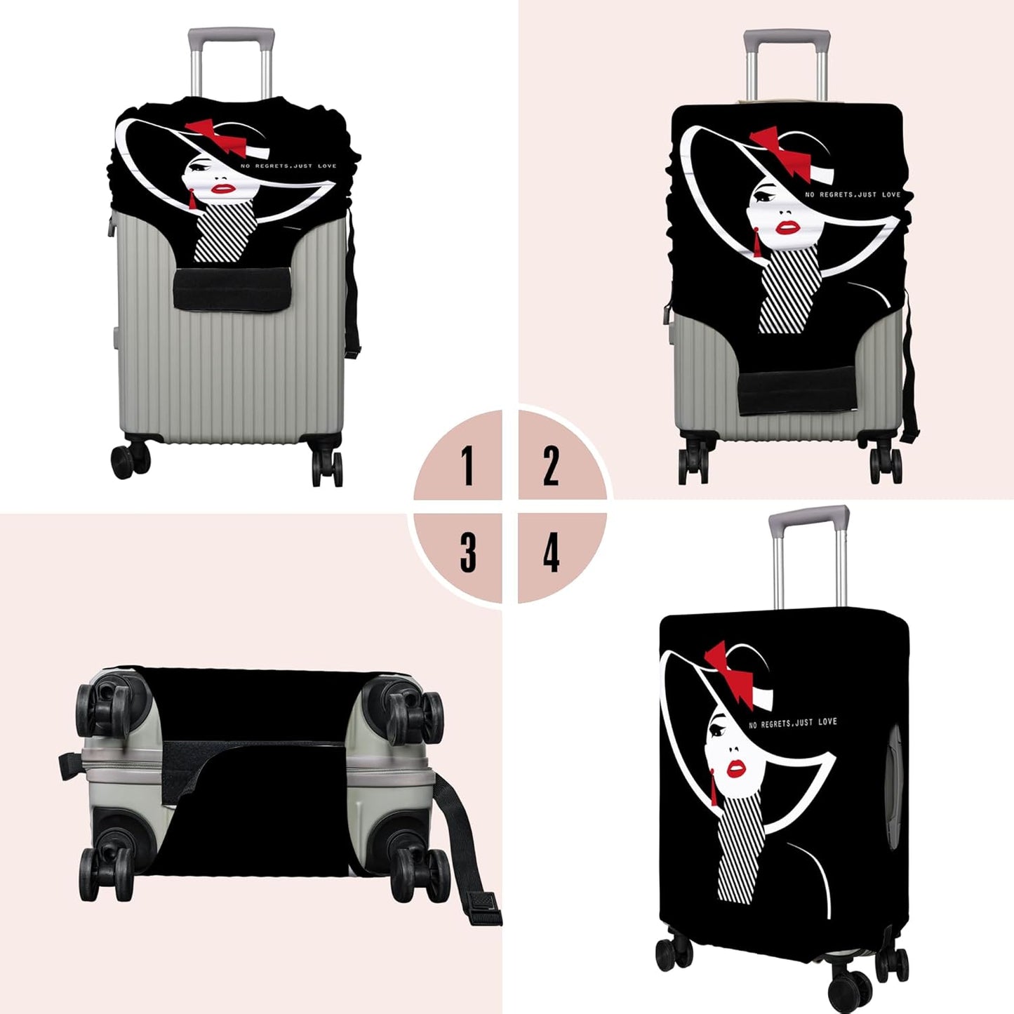 Travel Luggage Cover Suitcase Protector Fits 18-32 Inch Wheel Covers PatternedTravel Related Items Flower Luggage Protector Elastic XL