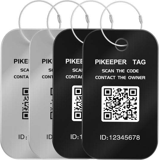Smart Luggage Tags for Suitcase 4-Pack (2S2B) - Waterproof QR Code ID Labels, Show Scanner’s Location on Scan, Customizable & Durable Travel Tags for Backpack, Securely Hide Personal Info