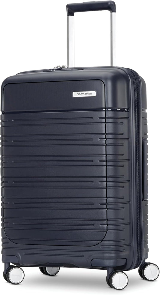 Samsonite Elevation Plus - Carry-On Hardside Luggage with QuickEntry™ Front Compartment - Scratch Resistant Polypropylene Shell, AirTag Holder, TSA Lock, Airline Approved - Midnight Blue