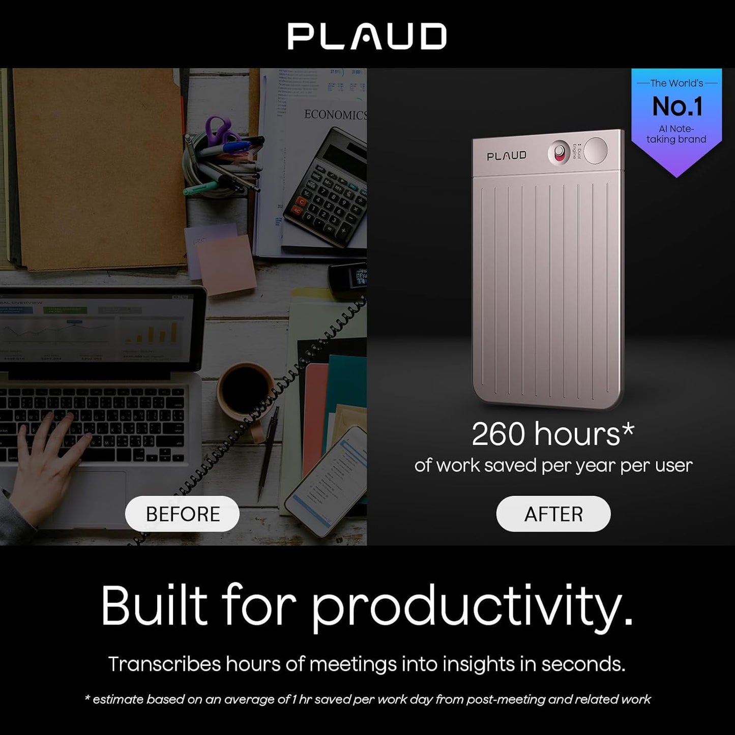 AI Voice Recorder, Note Voice Recorder w/Case, App Control, Transcribe & Summarize with AI Technology, Support 112 Languages, 64GB Memory, Audio Recorder for Lecture, Meeting, Call, Interview