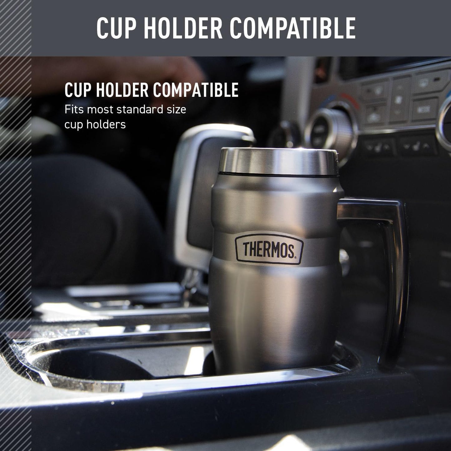 THERMOS Stainless King Vacuum-Insulated Travel Mug, 16 Ounce, Matte Stainless Steel