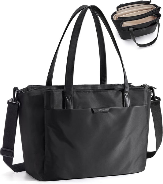 BAGSMART Tote Bag for Women with Compartments, Work Tote Bag with Zipper Women Purse Crossbody Shoulder Handbag with Strap