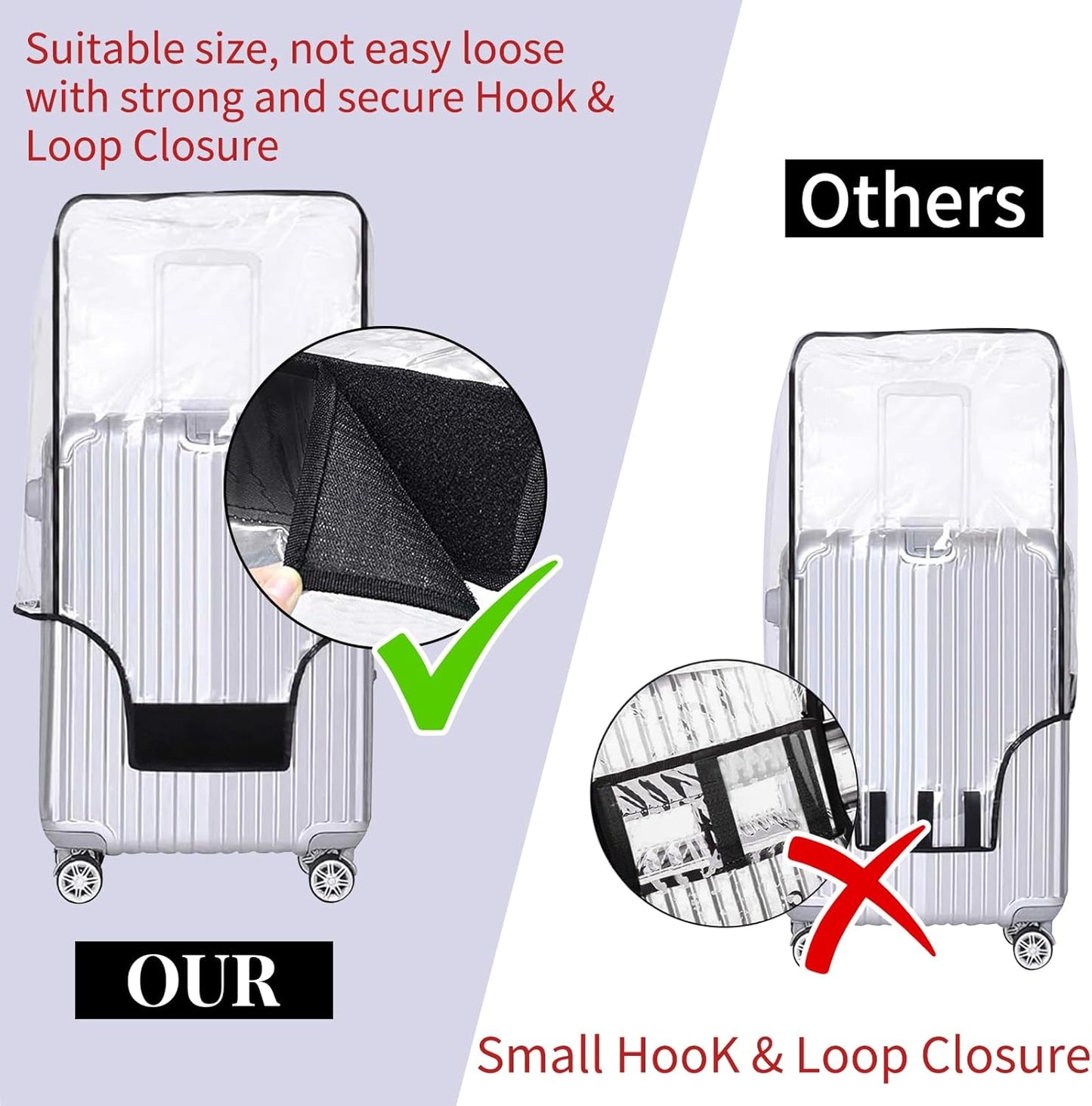 Yotako Clear PVC Suitcase Cover Protectors 32 Inch Luggage Cover for Wheeled Suitcase (32'')