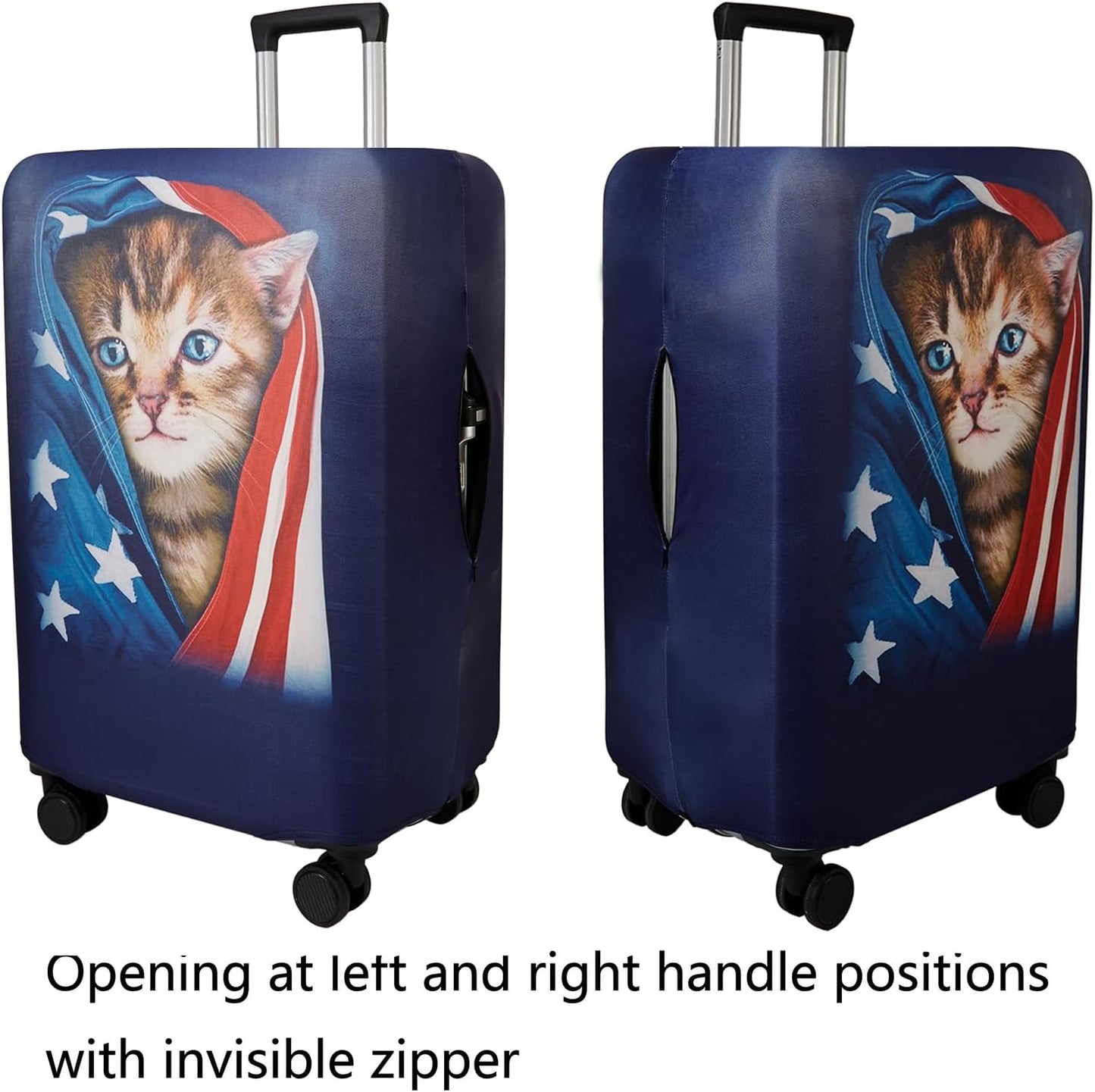 WUJIAONIAO Travel Luggage Cover Baggage Suitcase Cover Protector Skins 18-32 Inch (Cat A, M (for 22-24 inch luggage))