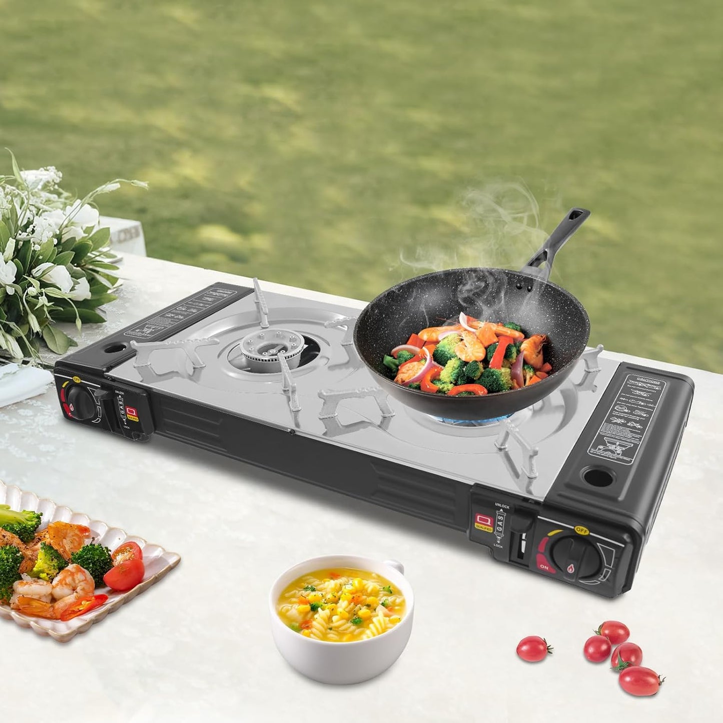 13.39 In Butane Camping Stove, Camping Stove With Portable Case, Portable Camping Stove, For Camping Trips, Gatherings, Or Other Outdoor Cooking