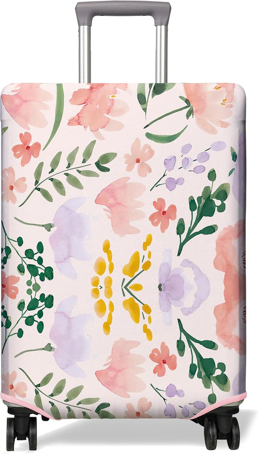 Travel Luggage Cover Suitcase Protector Fits 18-32 Inch Wheel Covers PatternedTravel Related Items Flower Luggage Protector Elastic M