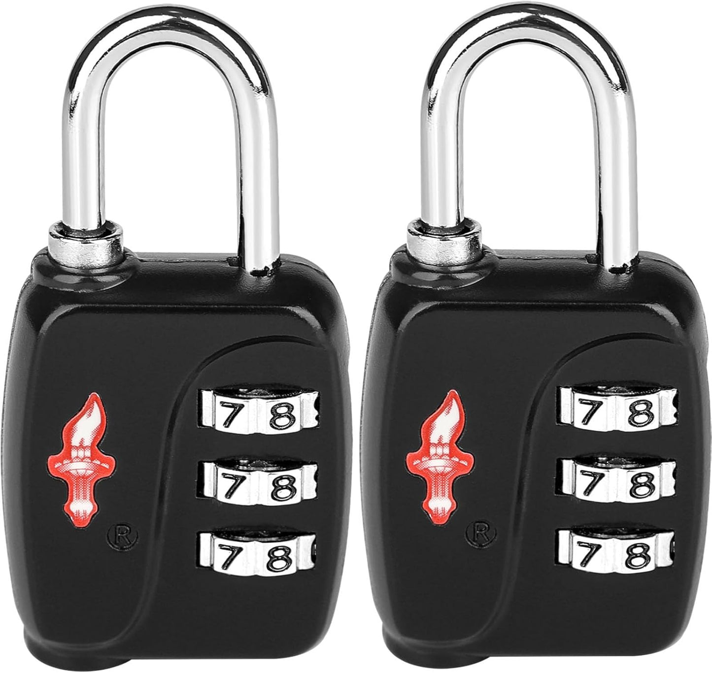 TSA Locks 2-Pack - Easy-to-Remind Combo Locks for Kids & Seniors, Zinc Alloy Travel Locks for Luggage, Gym Lockers, School Backpacks, TSA Approved (54g Ultra Lightweight, 2.36in Compact)