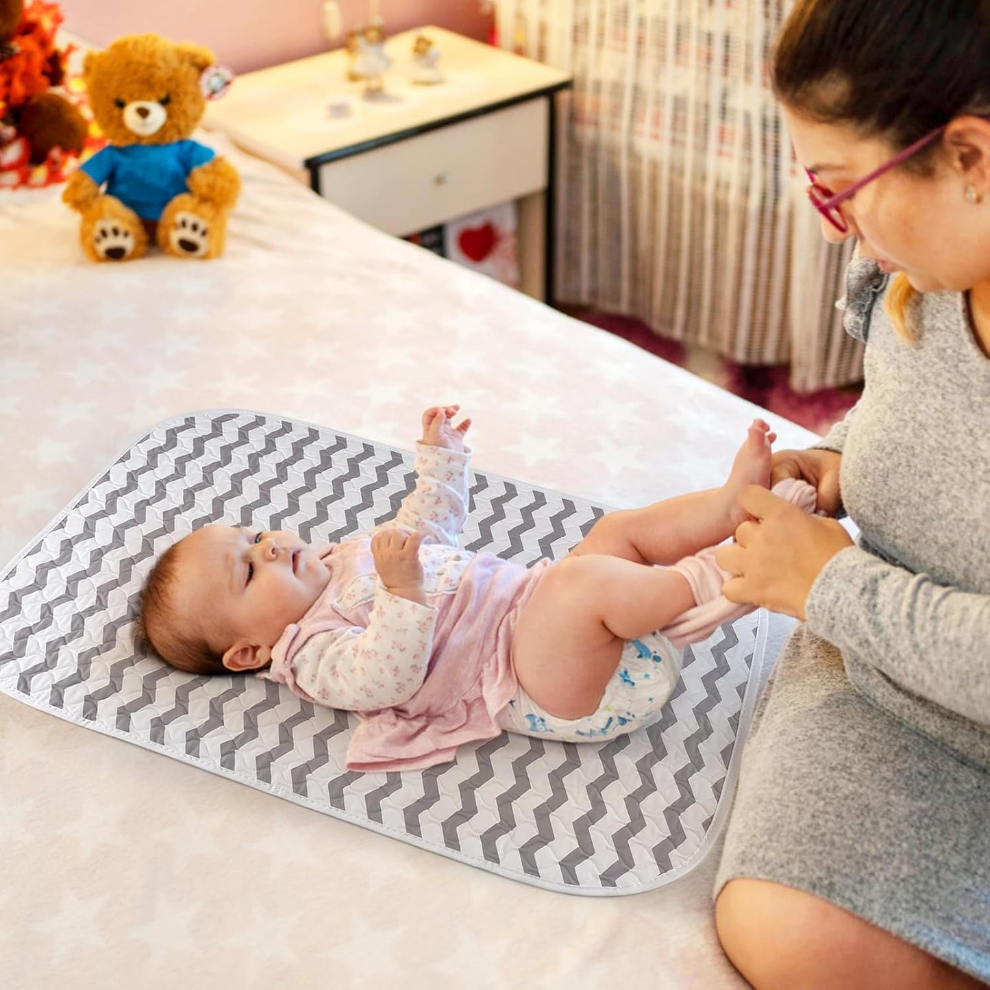 Accmor Baby Diaper Changing Pad, 27" x 20" Waterproof Baby Changing Mat, Wipeable Portable Diaper Changing Pad for Travel