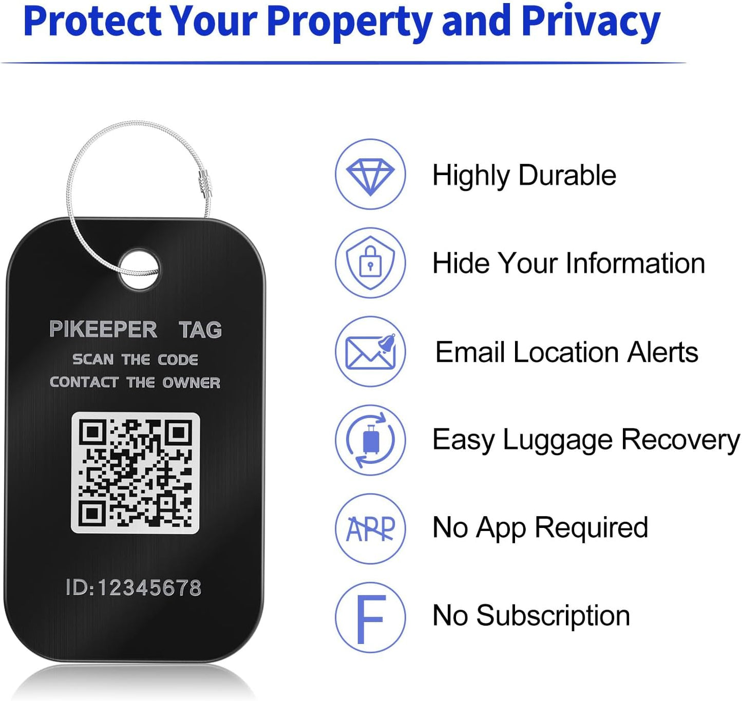 Smart Luggage Tags with QR Code Location Display - Customizable Tags with Privacy Protection for Lost & Found, 4-Pack Waterproof & Durable Travel ID Labels for Suitcases & Backpacks