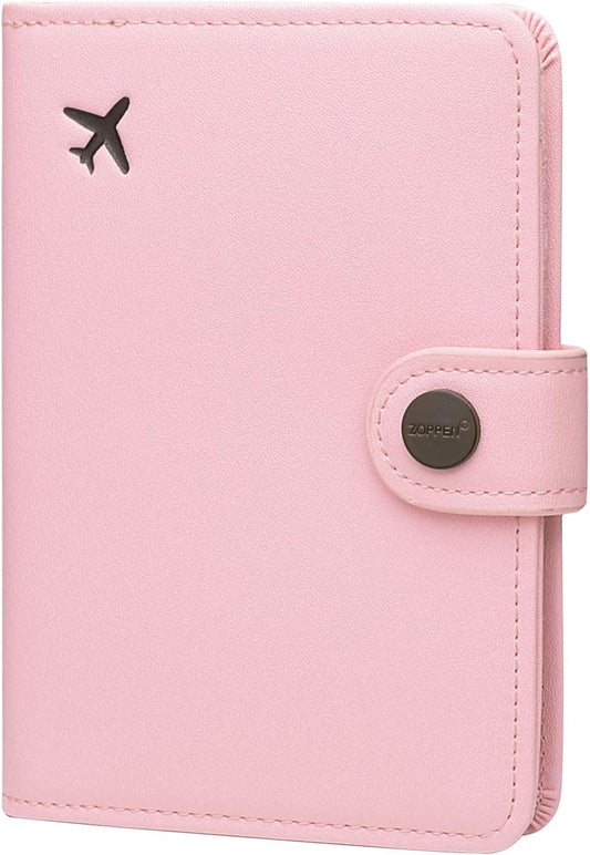 ZOPPEN Passport Holder Women, Passport Cover Travel Wallet Rfid Blocking Passport Wallet Cover Case Travel Essentials Document Organizer, Pink