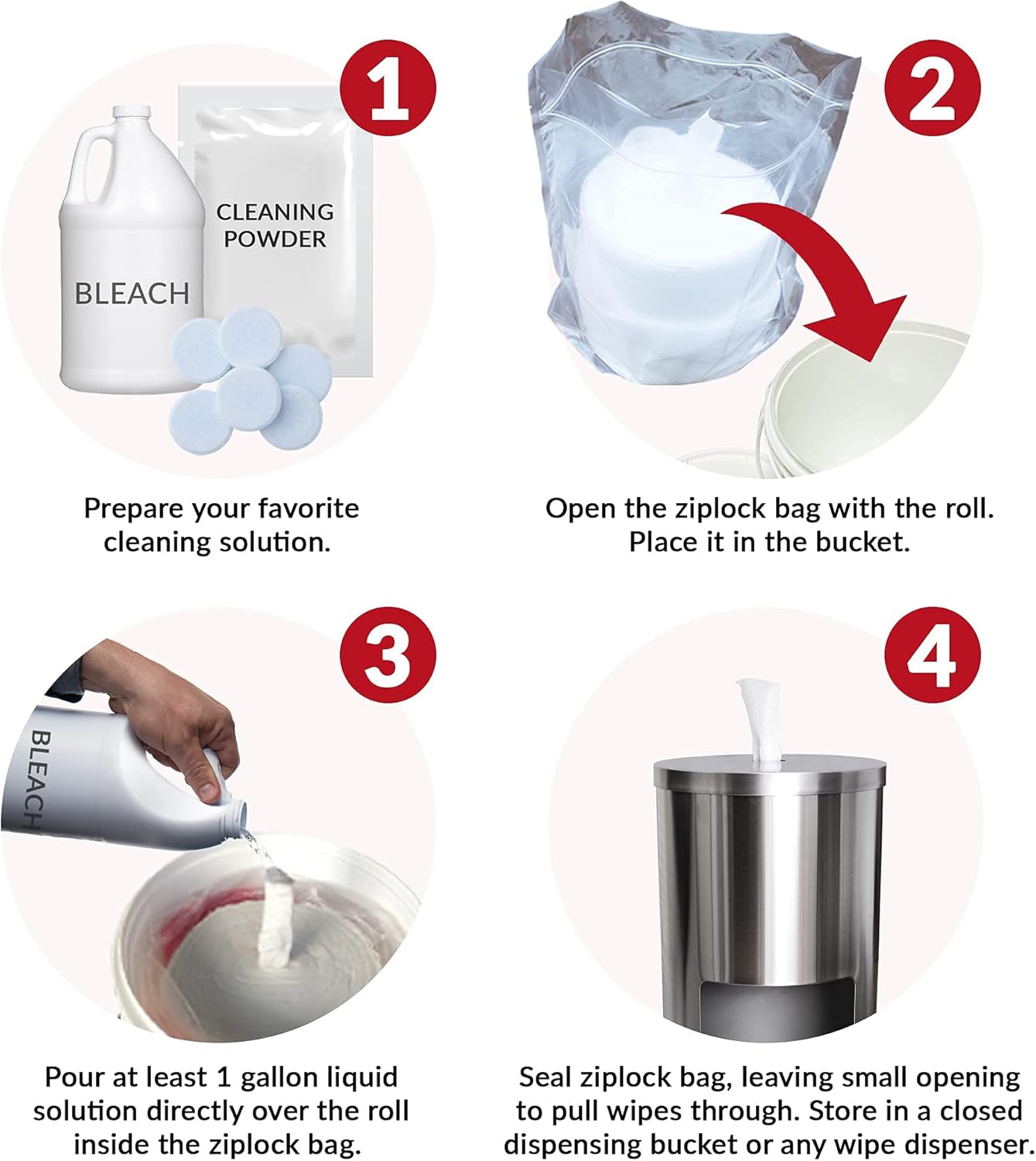 Dry Wipes Refill Set: 7200 Wipes (7" x 6"): Make Your Own Wet Wipes Using Your Preferred Cleaning Solution: 6 Refill Mega Rolls