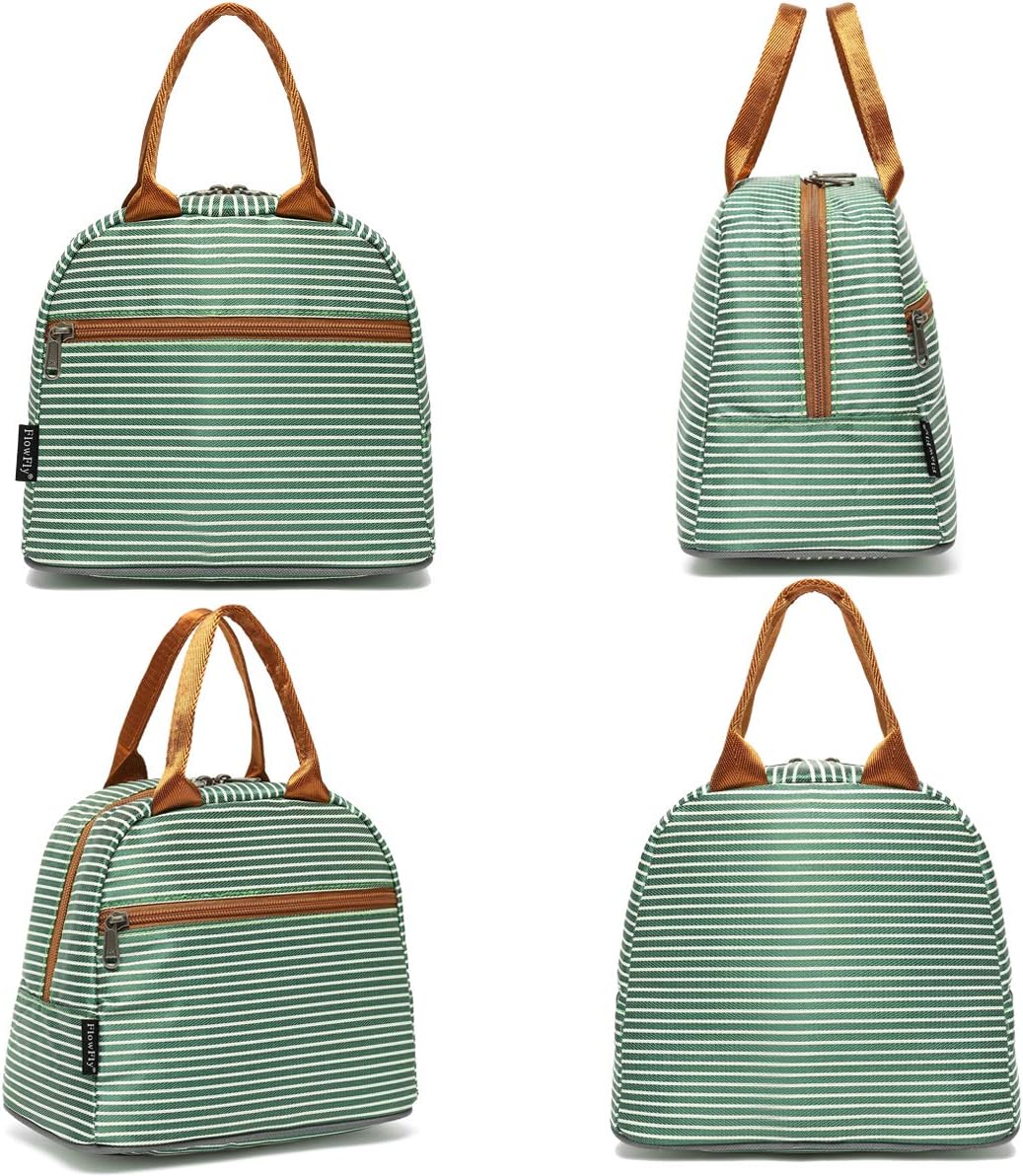 FlowFly Insulated Lunch Cooler Bag - Tote Bag Organizer for Women/Men, Green