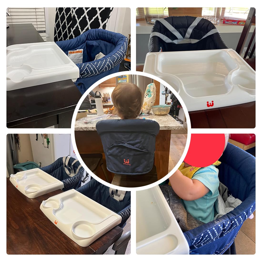 MTWML Hook On High Chair with Tray,Portable Baby High Chair That Attaches to Table,Clip On Fast Table High Chair for Babies and Toddlers.Baby Feeding Seat for Table and Counter to Travel (Pure-Blue)