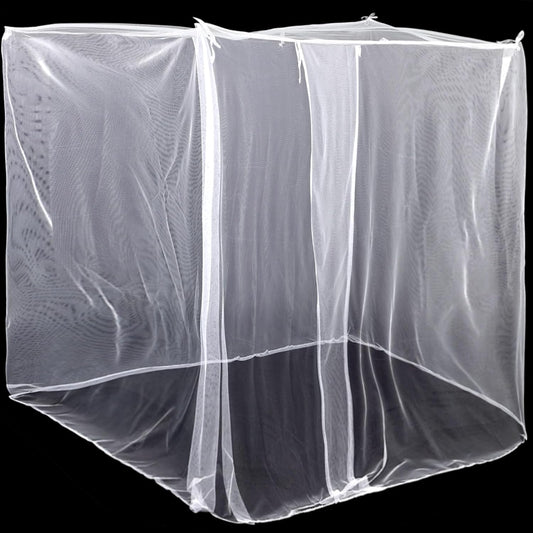 4 Corners Mosquito Net for Mosquiteros para Camas Bed Canopies Netting Bed Drapes Rectangular Mosquito Mesh for Camping Home Outdoor Travel (White,L75 X W59 X H67 Inch,Opening)