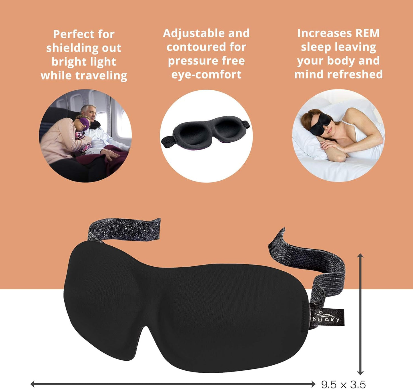 Bucky 40 Blinks No Pressure Eye Mask for Travel & Sleep, Ruby Pop, One Size