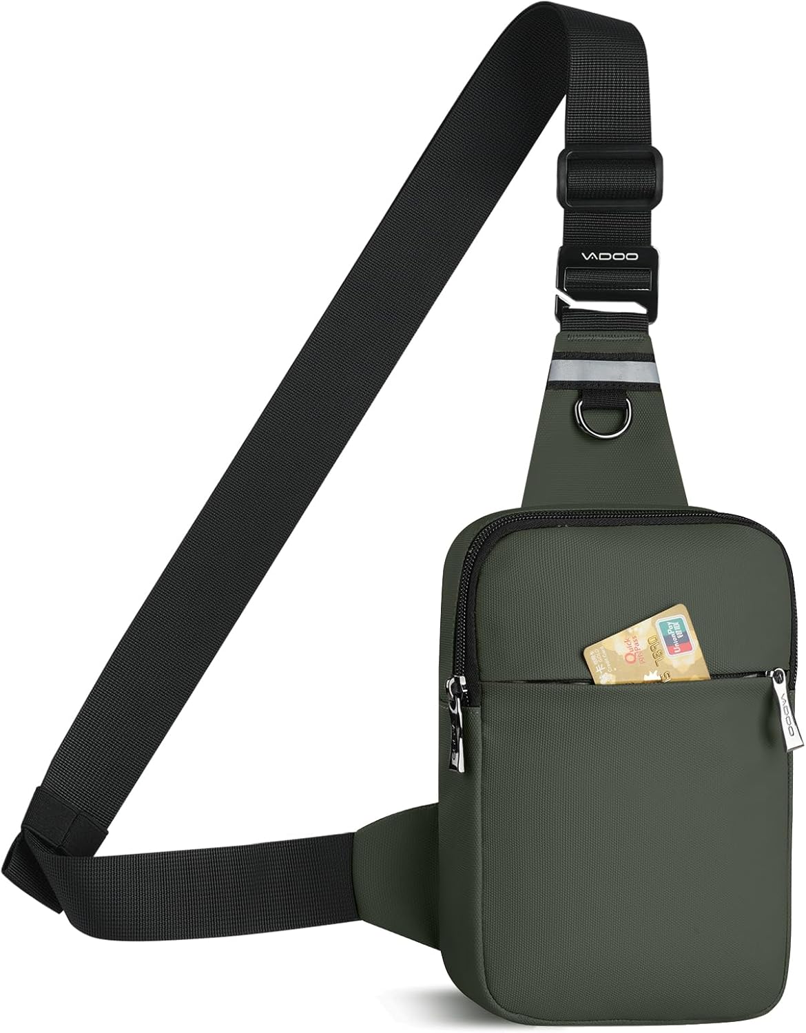 VADOO Mini Sling Bag, Small Crossbody Bag with RFID Blocking for Women and Men, Lightweight Chest Phone Bag for Travel Casual,Green
