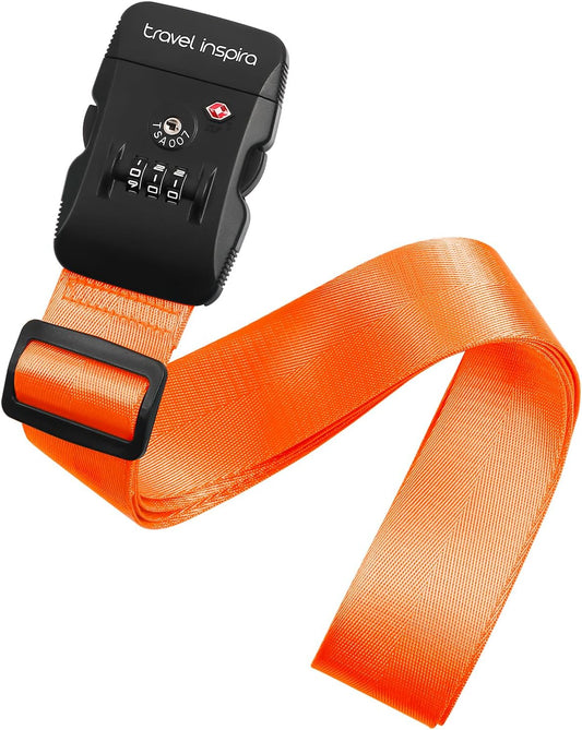 Travel Inspira Luggage Straps for Suitcases with TSA Lock, Protect Your Luggage Anti-Burst, High Visibility Color, Easy to Identify Luggage Adjustable Heavy Duty Belt for 20-32 Inch Suitcases