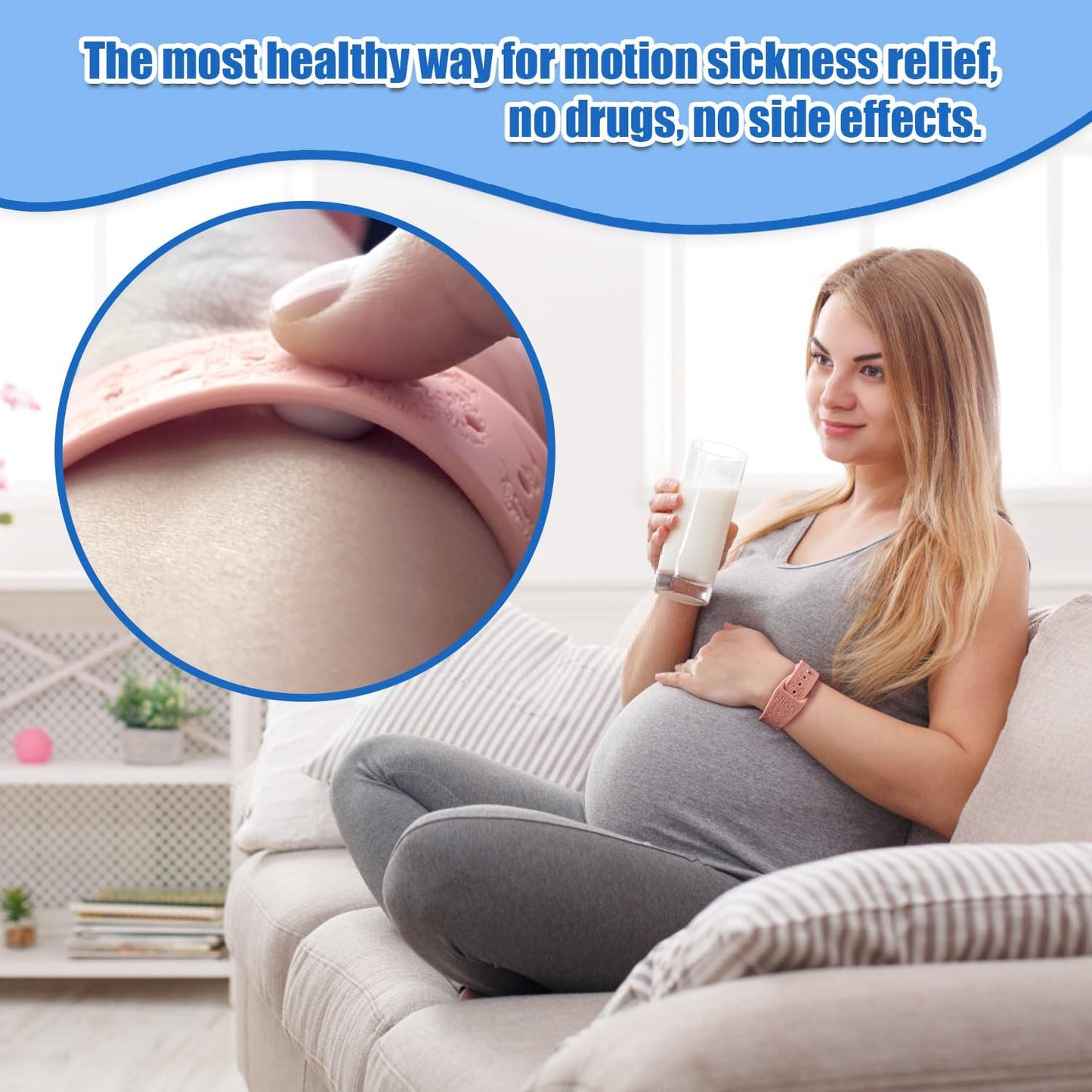 Motion Sickness Bracelets Sea Sickness Wristbands for Motion Sickness / Morning Sickness /Pregnancy Nausea Anti Nausea Wristband Acupressure Nausea Bands Motion Sickness Bands（3Pairs-Bule+Beryl+Black）