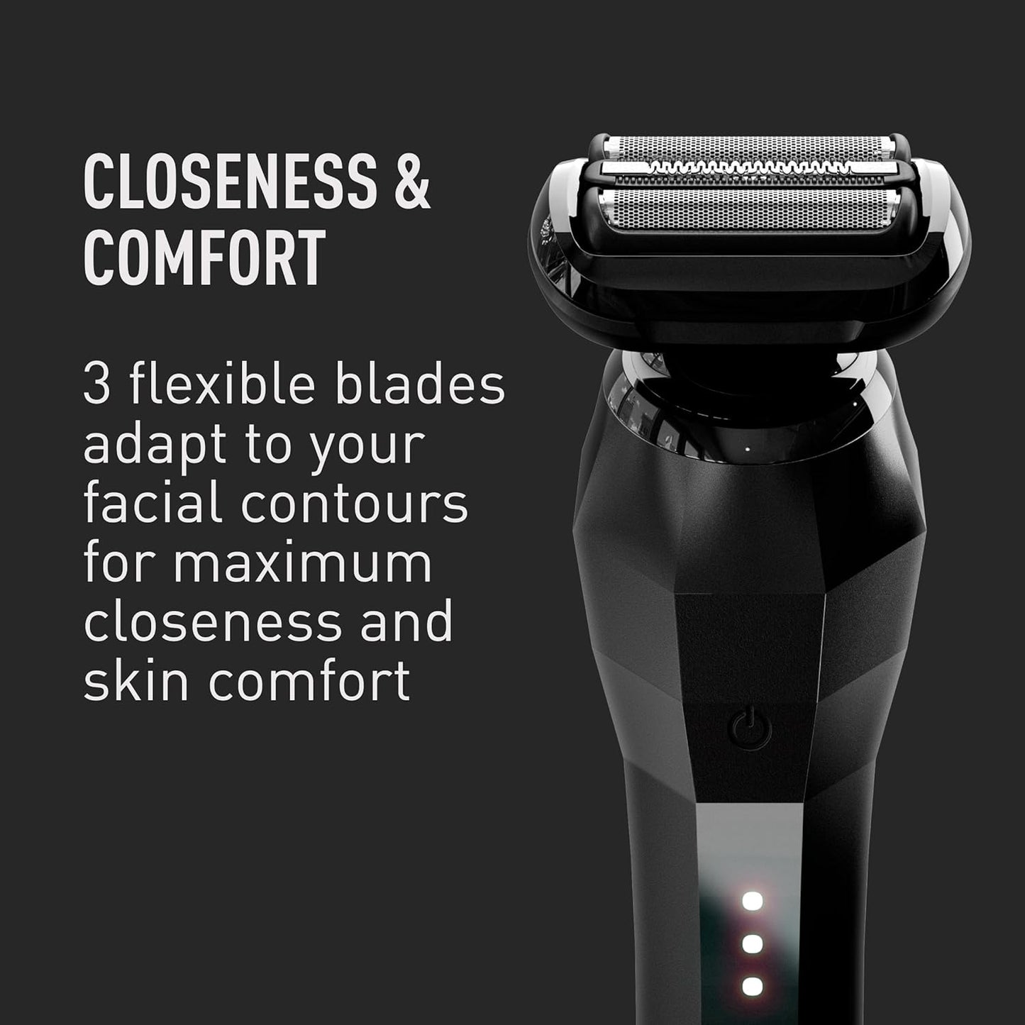 Bevel Electric Shaver for Men, Mens Foil Shavers for face, Wet & Dry Shave, Waterproof, Fast Charging, Cordless Rechargeable, Black